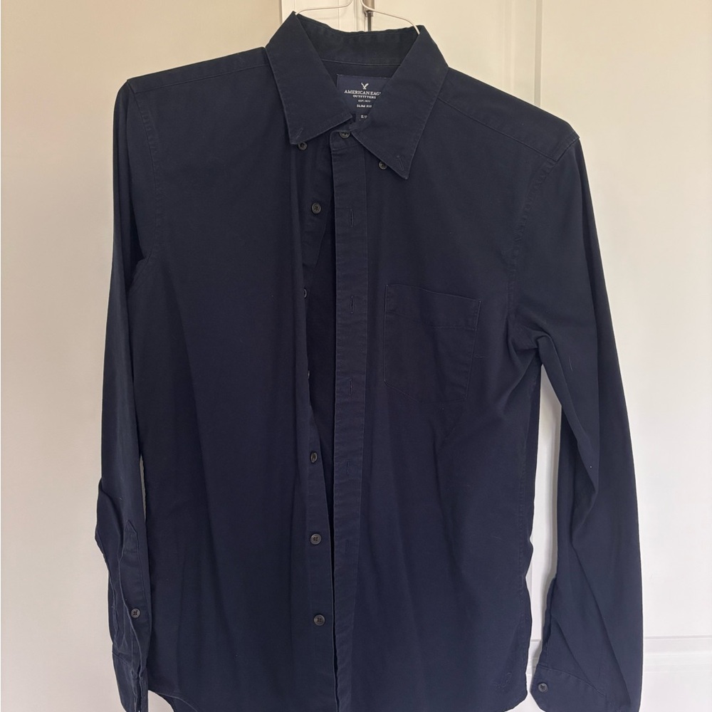 American Eagle Outfitters Dark Blue Dress Shirt